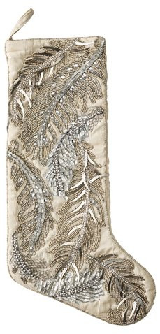 20" Quill Stocking, Silver/Crystal | One Kings Lane