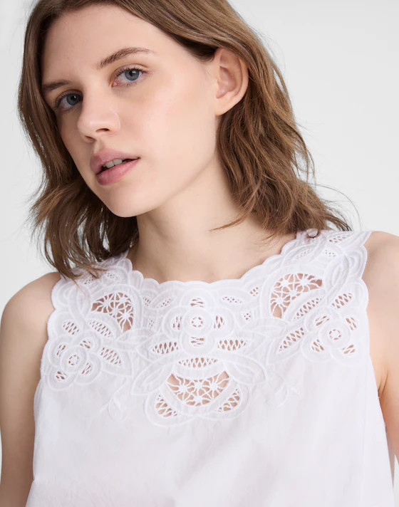 Embroidered Shell Top in Poplin | Madewell