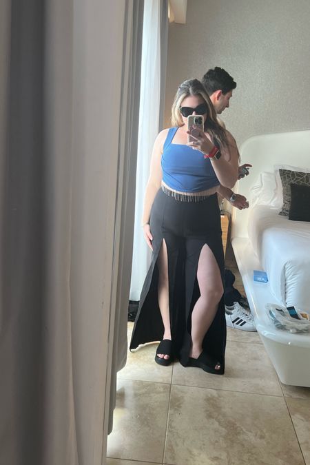 Ibiza outfit 

Wore this to Calvin Harris and then out afterwards 

This was great because I could wear a real bra 

Wearing a large in the top and large in the pants 

#LTKtravel #LTKFind #LTKstyletip