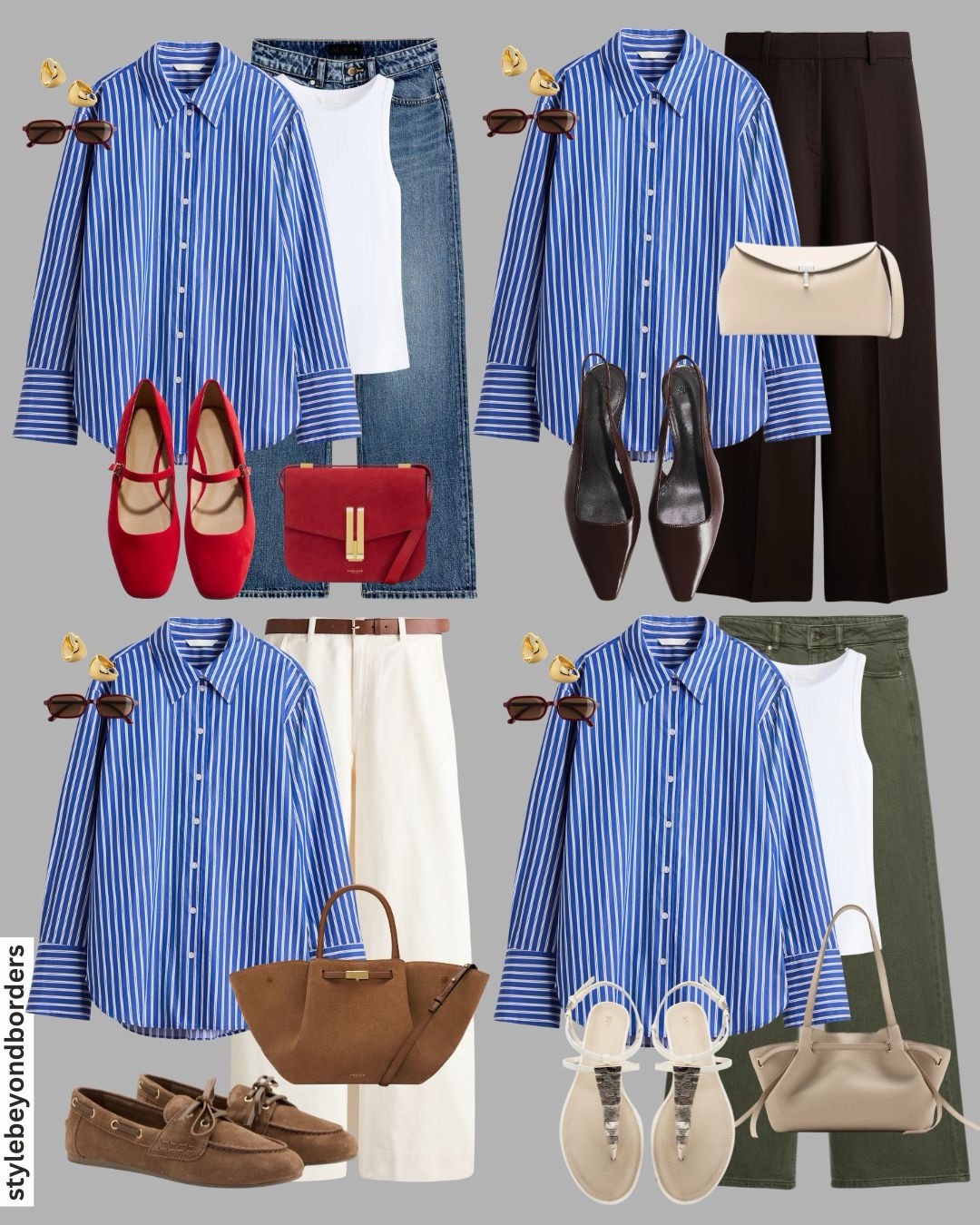Striped shirt styling for spring 🦋🙋🏻‍♀️✨



Tags: blue striped shirt, white vest, blue jeans, brown trousers, white belted twill trousers, khaki jeans, brown kitten heels, suede bag, women sandals, Zara, H&M, Mango, chic outfit, work outfit, casual outfit, office outfit, spring wardrobe, capsule wardrobe 

#LTKworkwear #LTKspring #LTKstyletip