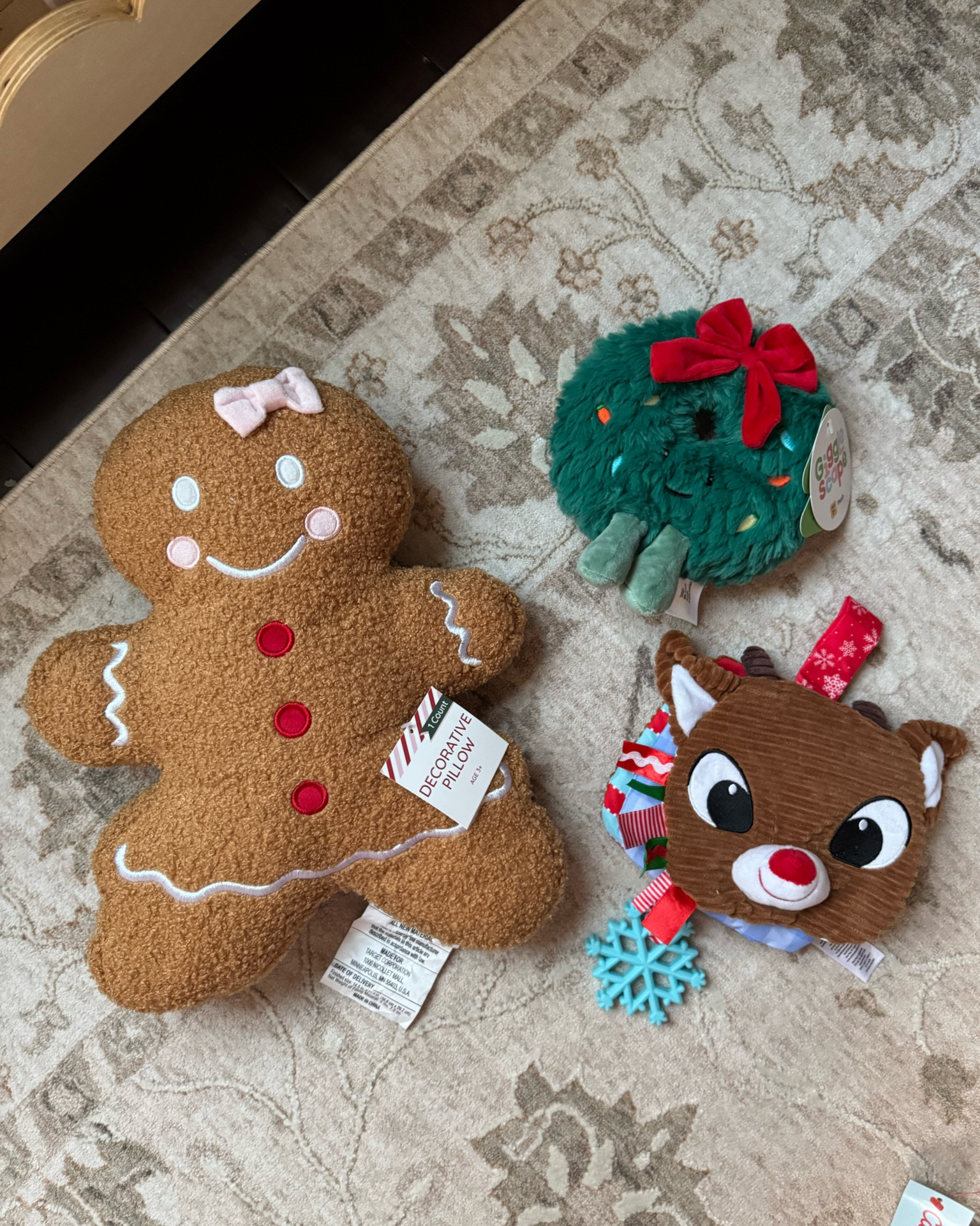 Grabbed babygirl a new little book to chew on and some stuffed animals — gingerbread is dollar spot find and $5 but both others are linked! So many cute things 😍😍 

#LTKFamily #LTKHoliday #LTKBaby