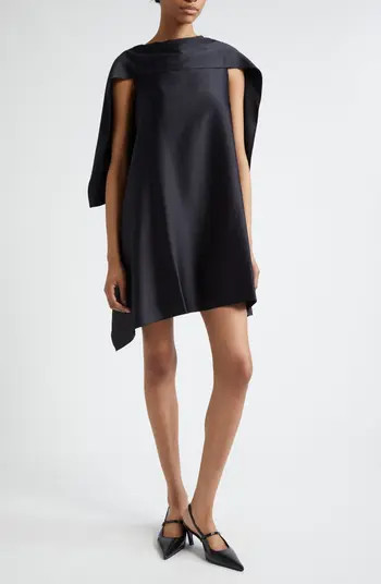 Reiss Atelier Laurence Sleeveless Satin Cape Dress | Nordstrom | Nordstrom
