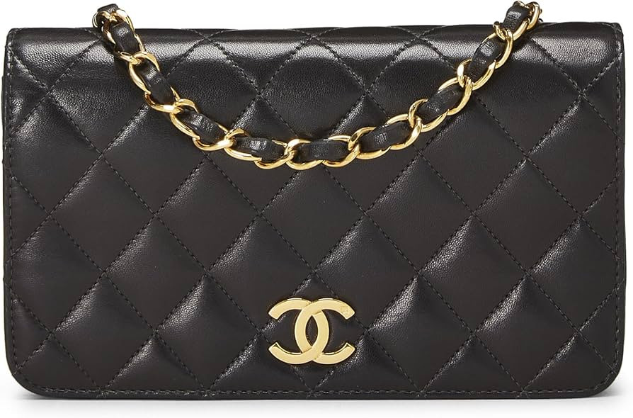 Amazon.com: Chanel, Pre-Loved Black Quilted Lambskin Snap Full Flap Mini, Black : Luxury Stores | Amazon (US)