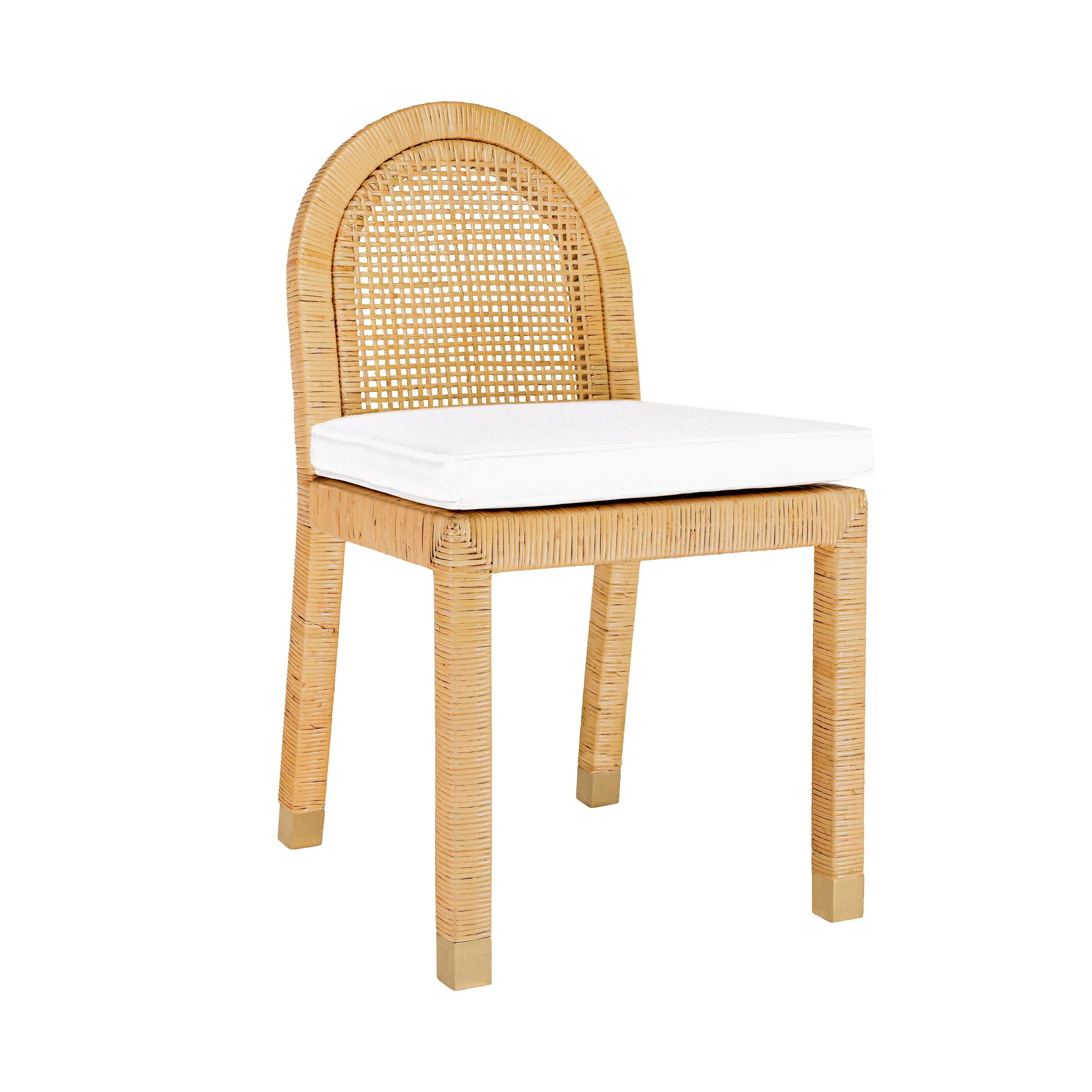 Amara Natural Rattan and Performance Fabric Arched Back Dining Chair | TOV Furniture
