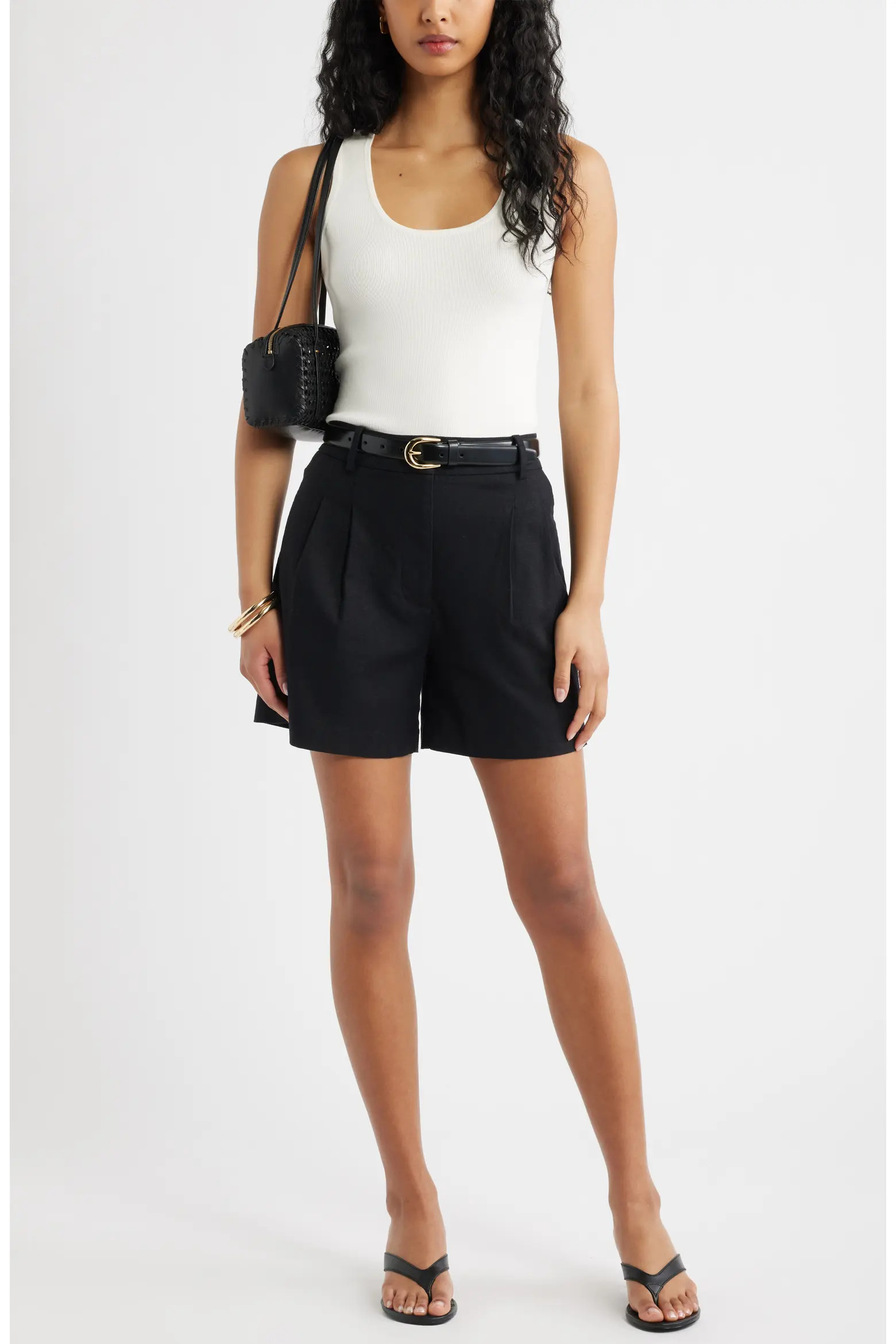 Everyday Pleated Linen Blend Shorts (Women) | Nordstrom | Nordstrom