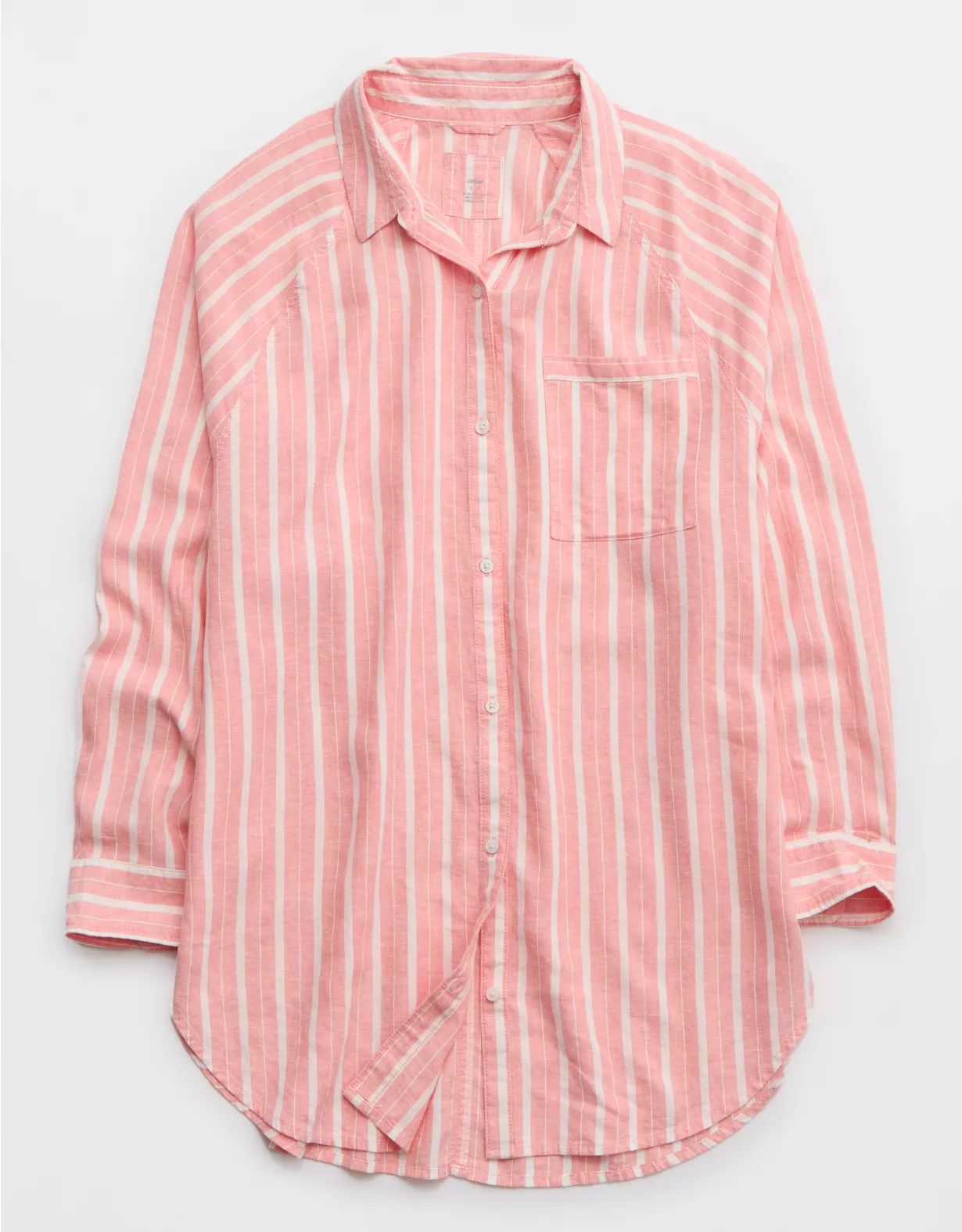 Aerie Pool-To-Party Linen Edition Cover Up Shirt | American Eagle Outfitters (US & CA)