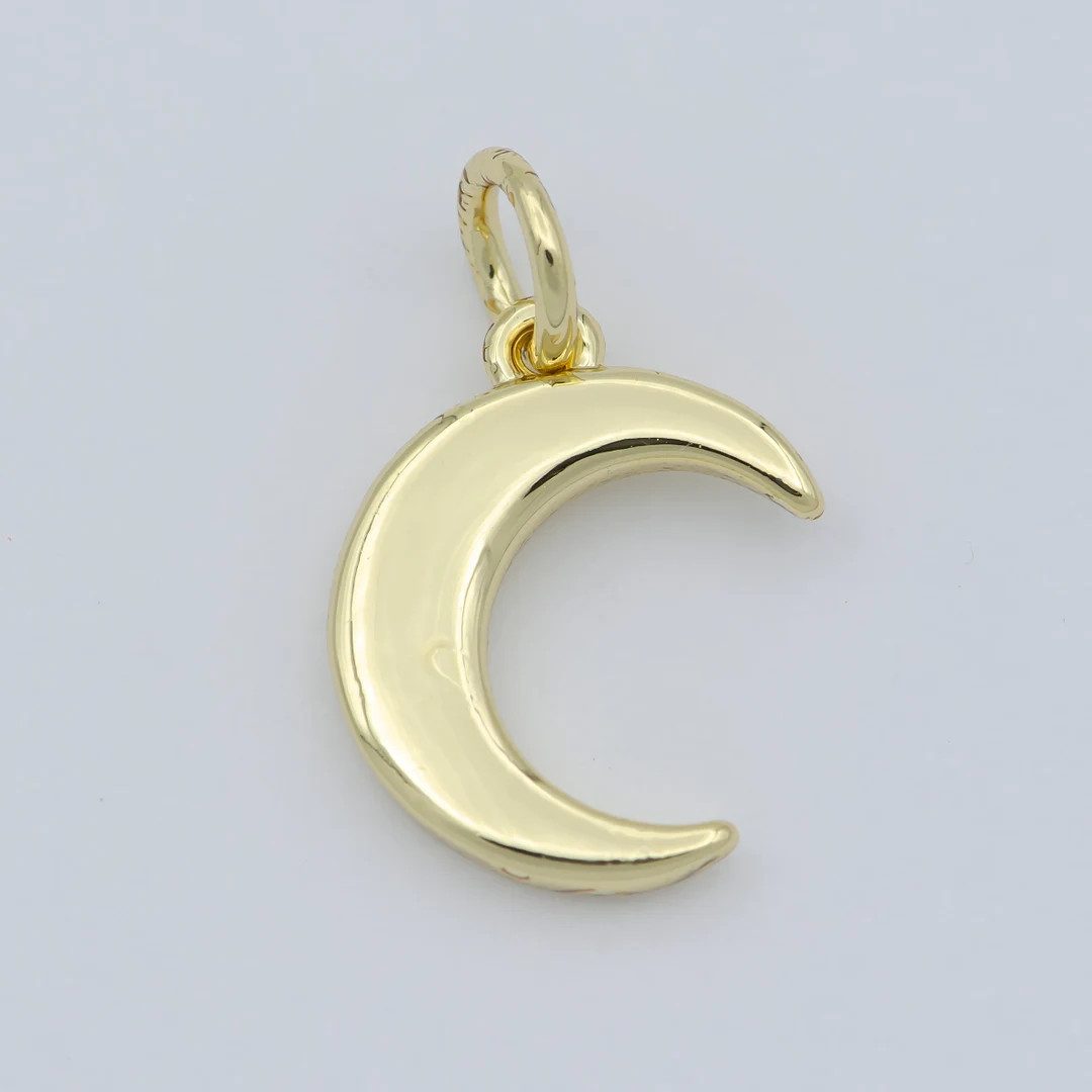 Gold Moon Charm, Dainty Crescent Moon Gold Filled Pendant Add on Charm Necklace, Bracelet, Earrin... | Etsy (US)