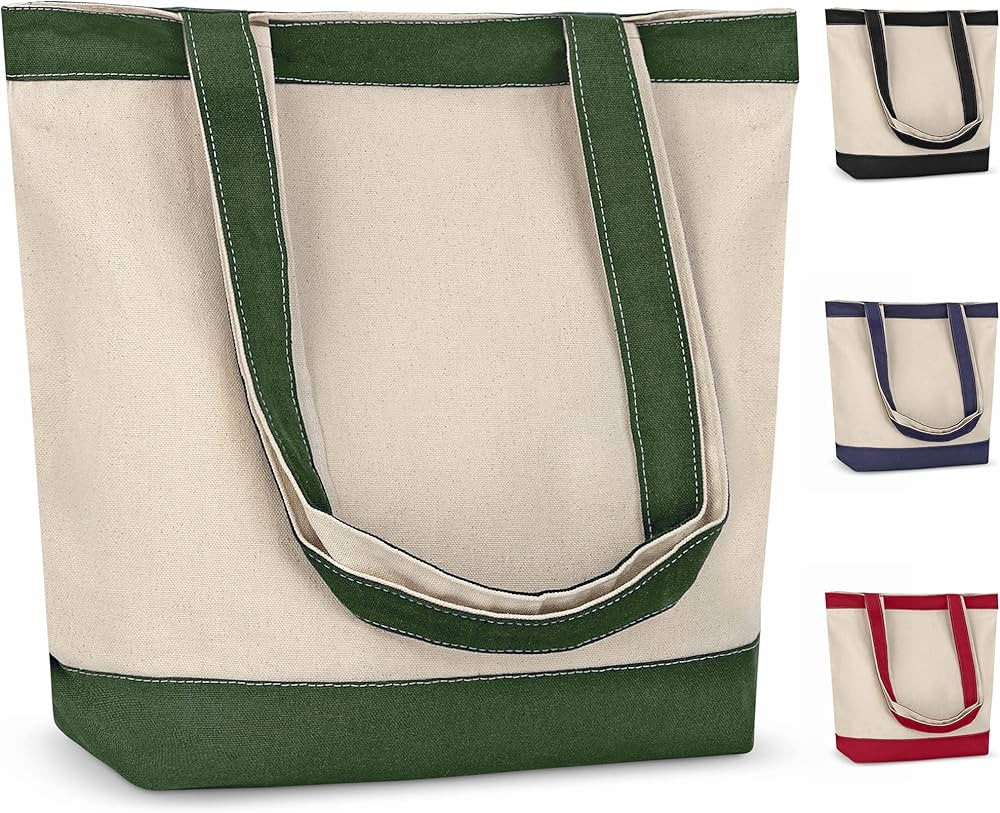 CUSTOMIZE123 Canvas Tote Bag – Large Tote Bag Aesthetic + Eco Friendly Cloth Bags: Reusable Gro... | Amazon (US)