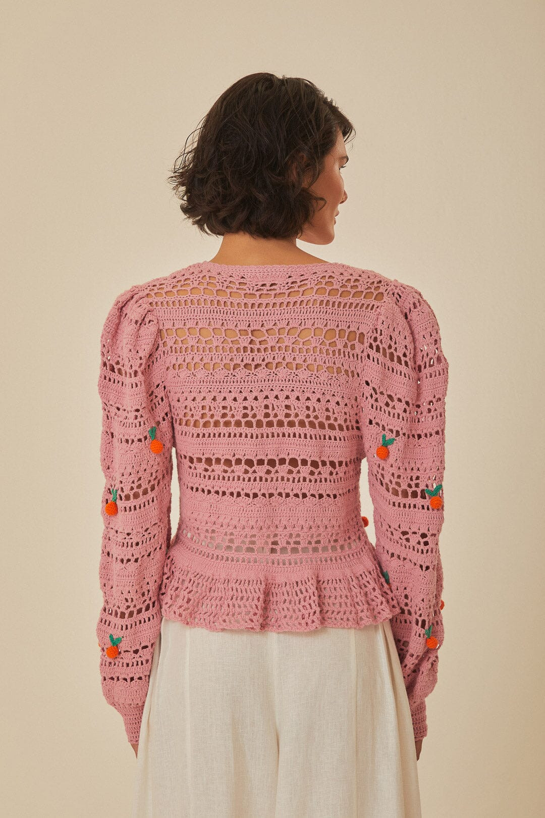 Pink Orange Tassel Crochet Blouse | FarmRio (US)