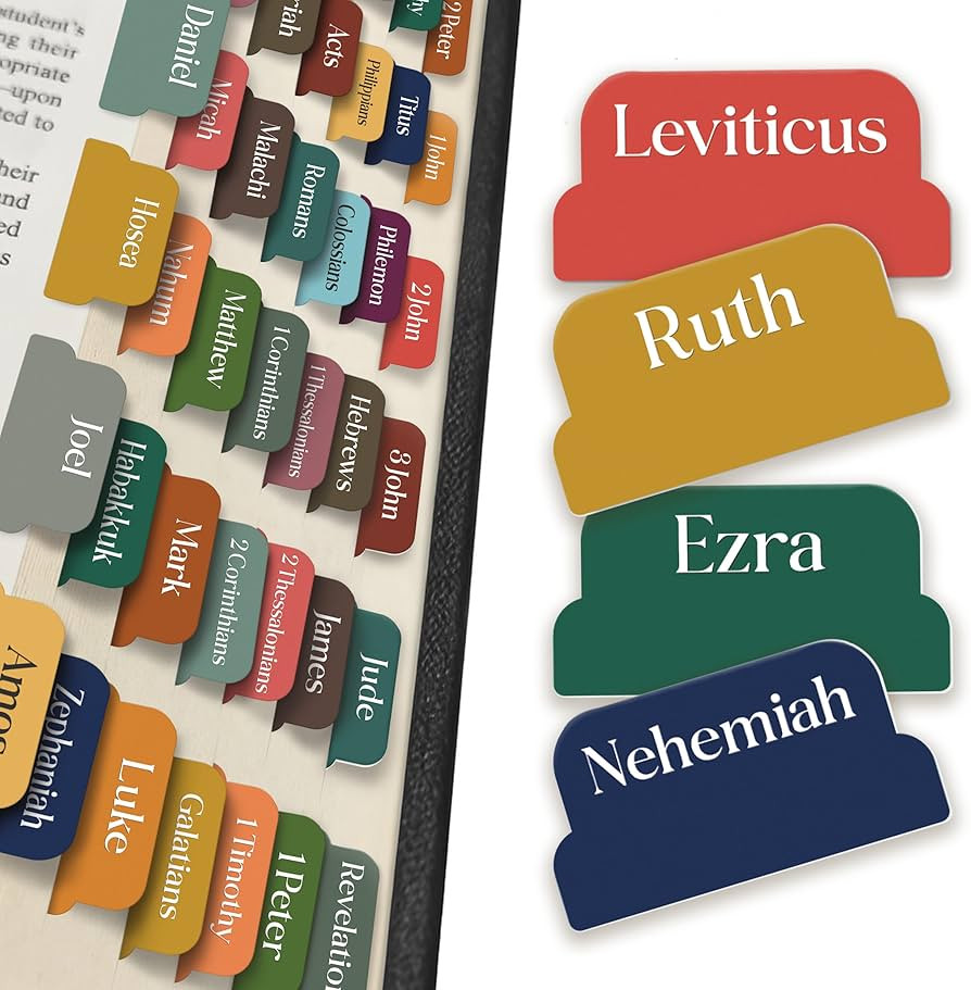 90 Christian Bible Tabs for Women, Men, and Kids - Assorted Colors - Large Print Laminated Labels... | Amazon (US)