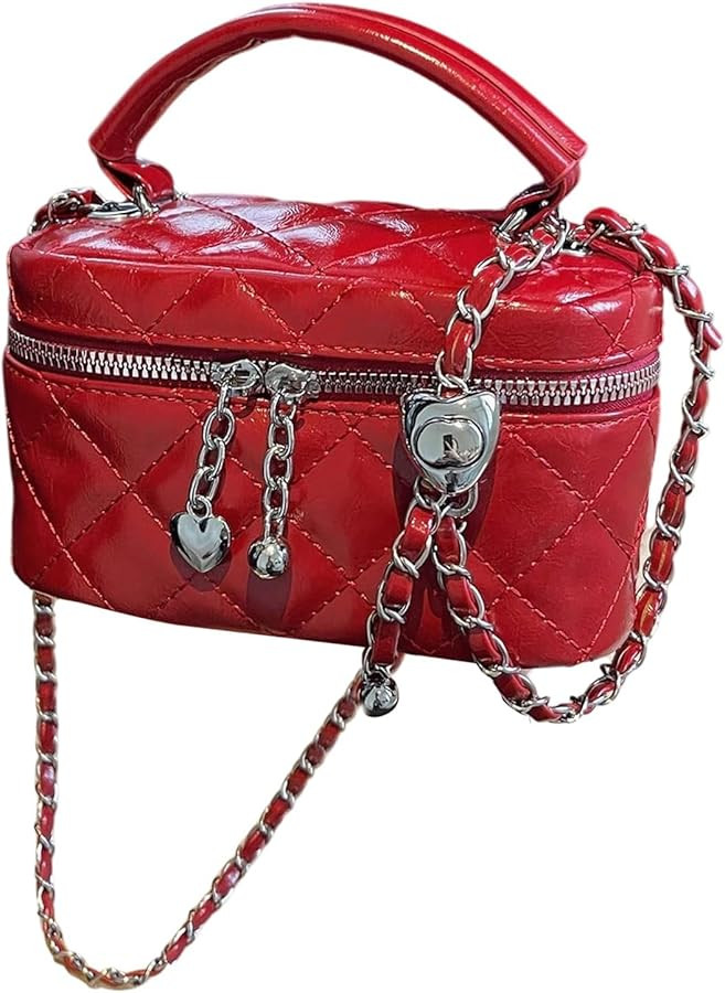 Women's Quilted Zipper Crossbody Handbags Y2K Top Handle Small Bucket Bags Designer Satchel Purse... | Amazon (US)