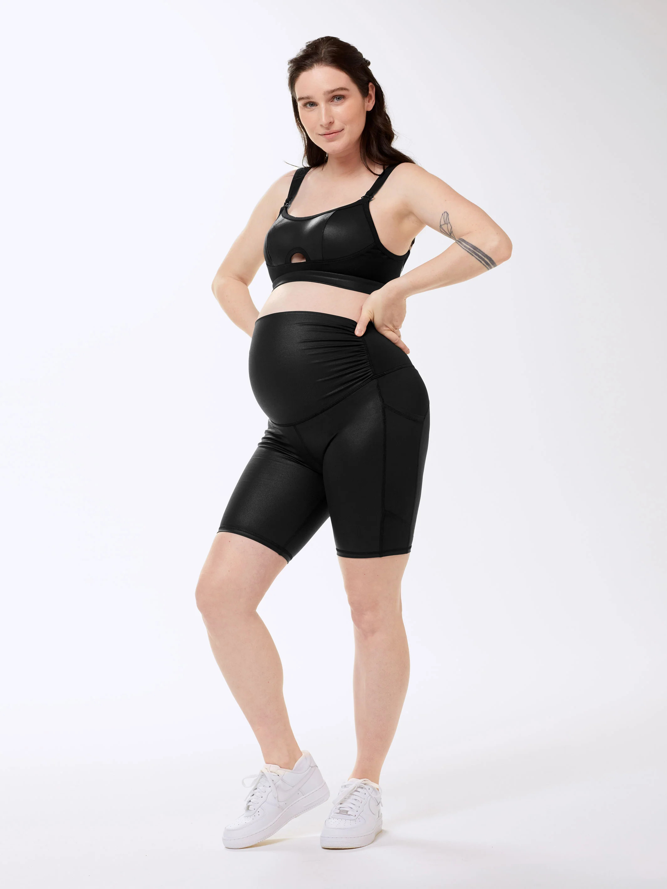 Faux Leather: Embrace Maternity Bike Shorts | AFTER9