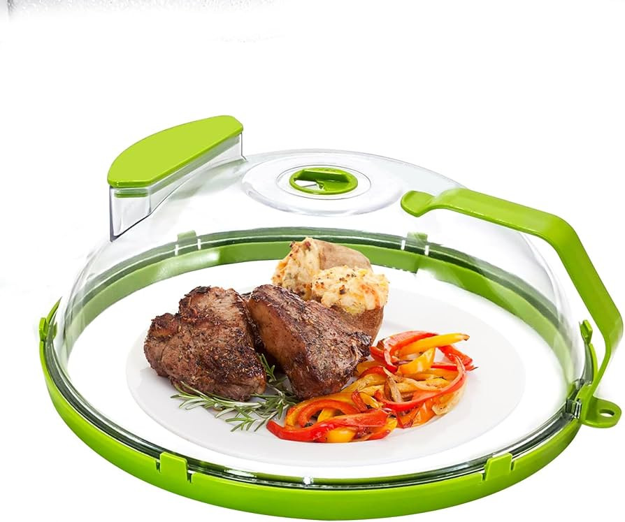 Microwave Cover for Food, 12 Inch Plastic Microwave Splatter Cover with Handle Water Storage Box ... | Amazon (US)