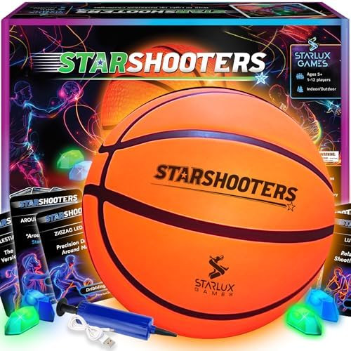 Starlux Games Light Up Basketball Set: Starshooters – Rechargeable, w/10 Game & Training Modes ... | Amazon (US)