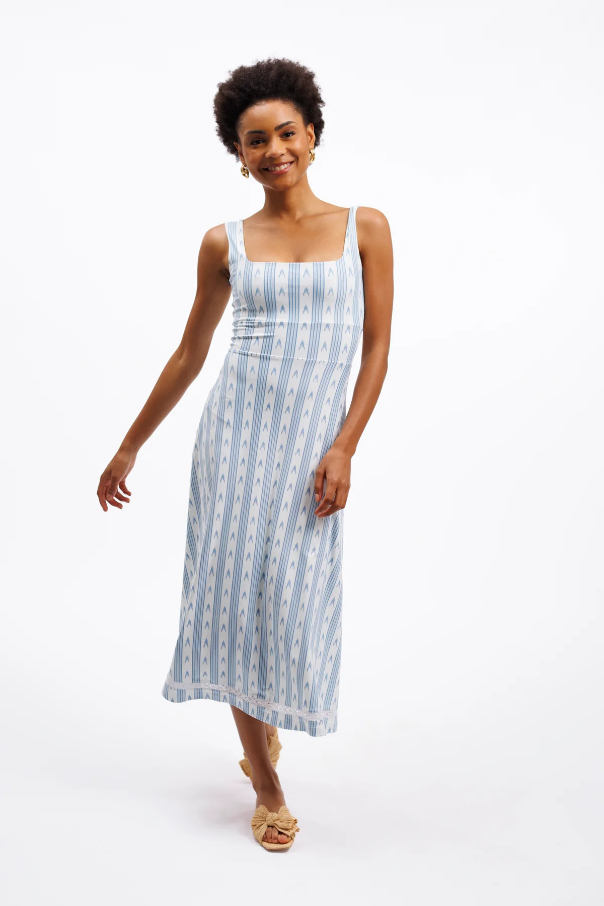 The Diana Dress - Ocean Ikat | Smith and Quinn
