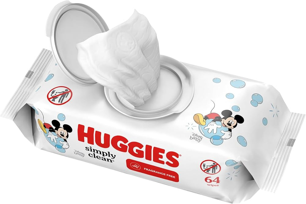 Huggies Simply Clean Fragrance-Free Baby Wipes, Unscented Diaper Wipes, 1 Flip-Top Pack (64 Wipes... | Amazon (US)