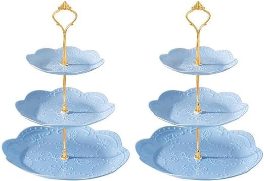 3 Tier Plastic Cupcake Stand Dessert Cupcake Stand Cakes Fruit Candy Display Tower for Wedding, B... | Amazon (US)