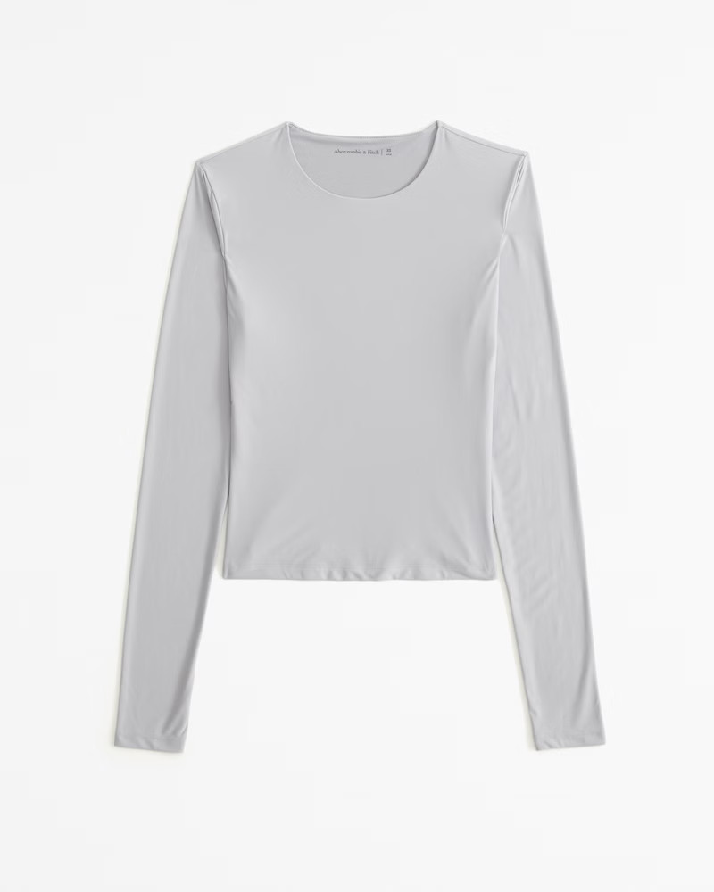 Soft Matte Seamless Long-Sleeve Cropped Crew Top | Abercrombie & Fitch (US)