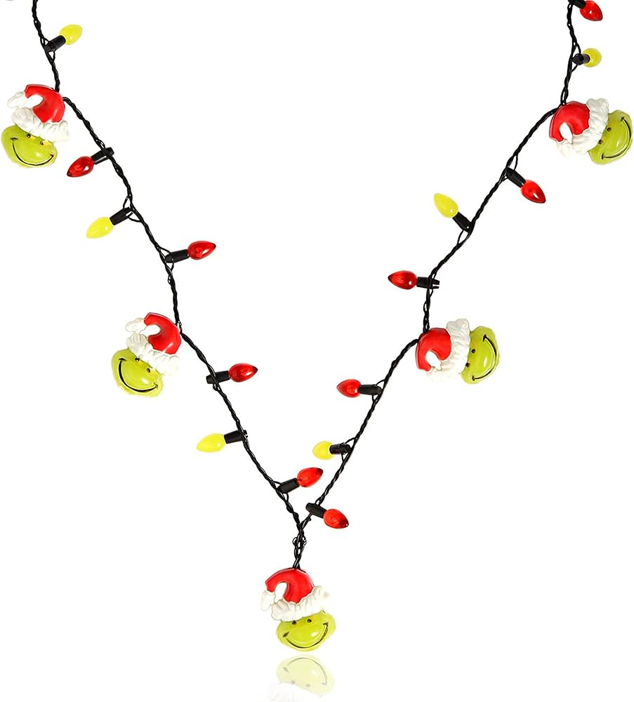Dr. Seuss The Grinch Necklace 30-Inch - Light Up Necklace with Christmas Lights and The Grinch - ... | Amazon (US)