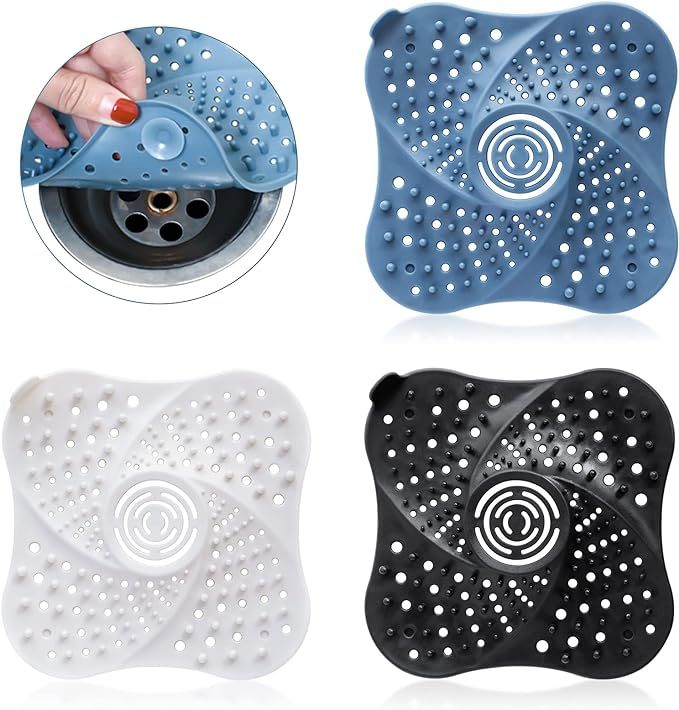 Drain Hair Catcher Durable Silicon, DawnSky Shower Hair Stopper with Suction Cup, Drain Cover Eas... | Amazon (US)
