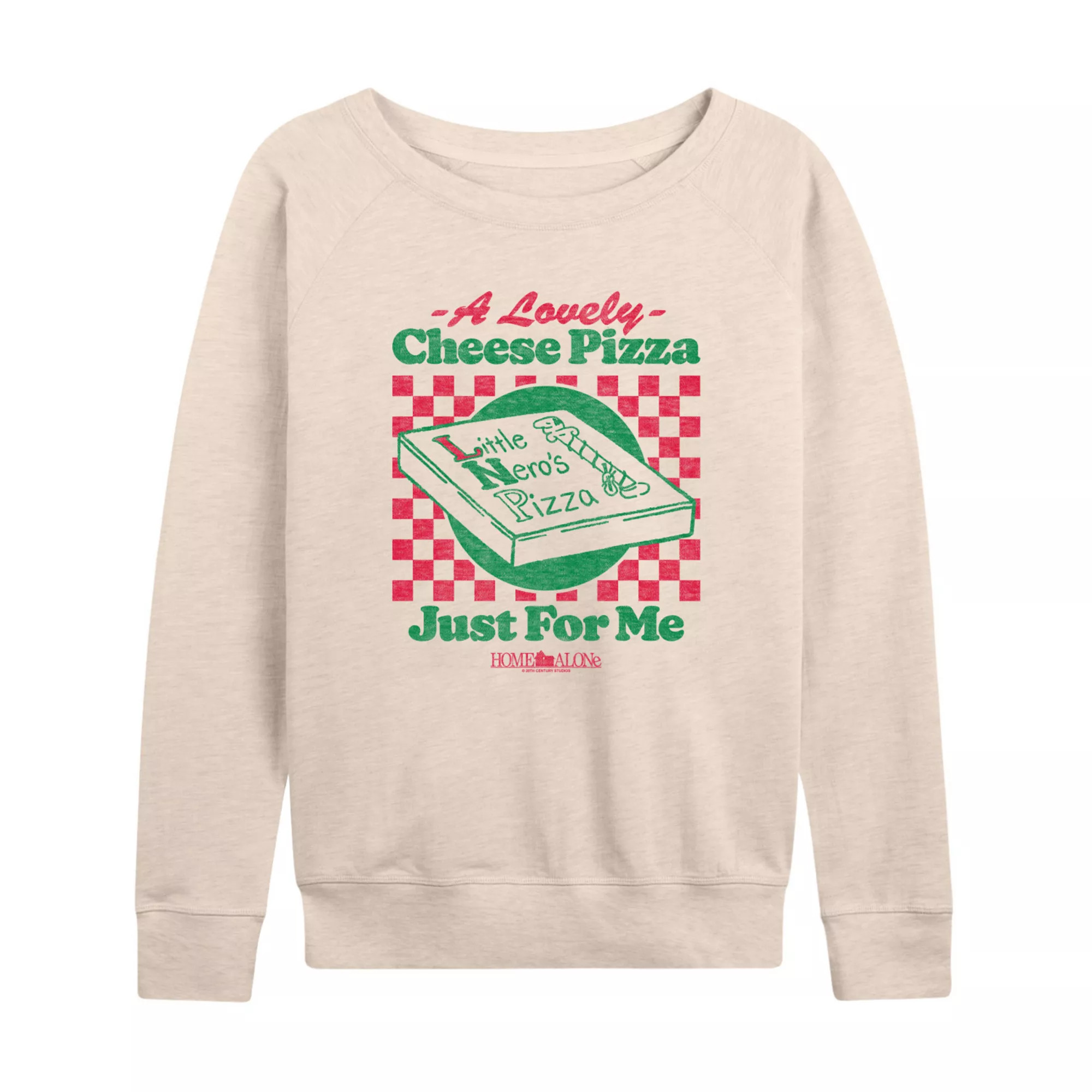 Women's Home Alone A Lovely Cheese Pizza French Terry Long Sleeve Tee | Kohl's