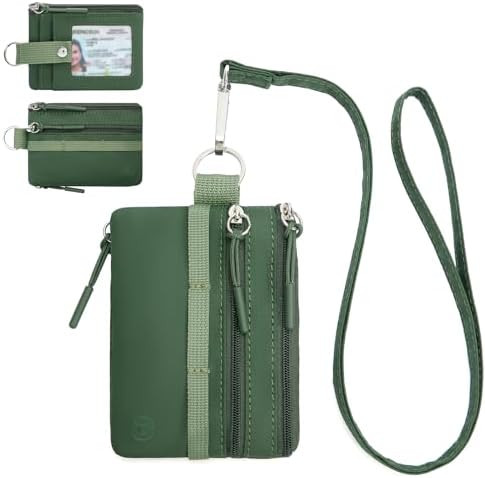 BOSTANTEN Small Wallet RFID, Minimalist Zip ID Case Wallet with Lanyard Keychain, Water Resistant... | Amazon (US)