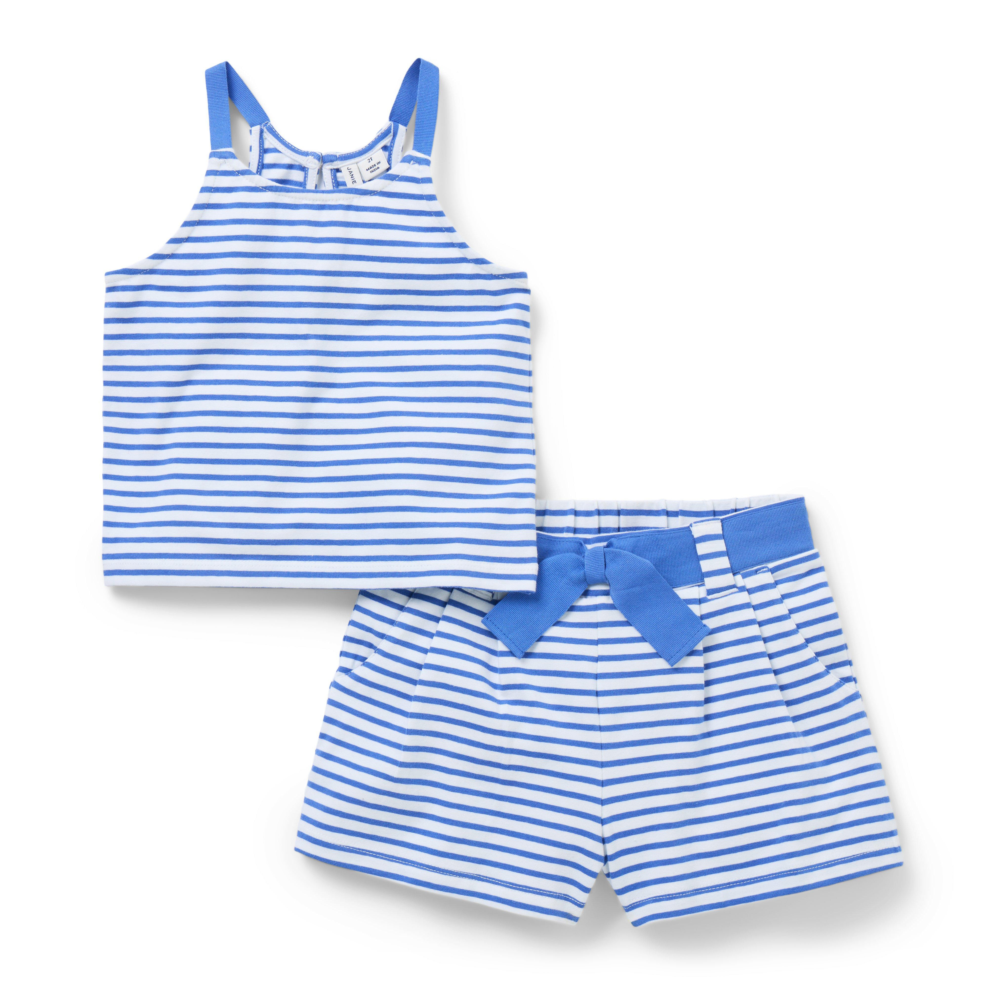 Janie and Jack | Striped Matching Set - Blue / 6-12m | Janie and Jack