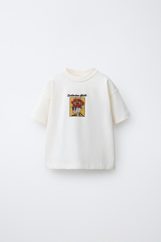 EMBROIDERED FLORAL T-SHIRT | Zara US