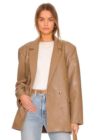 PISTOLA Roman Oversized Double Breasted Blazer in Taupe from Revolve.com | Revolve Clothing (Global)