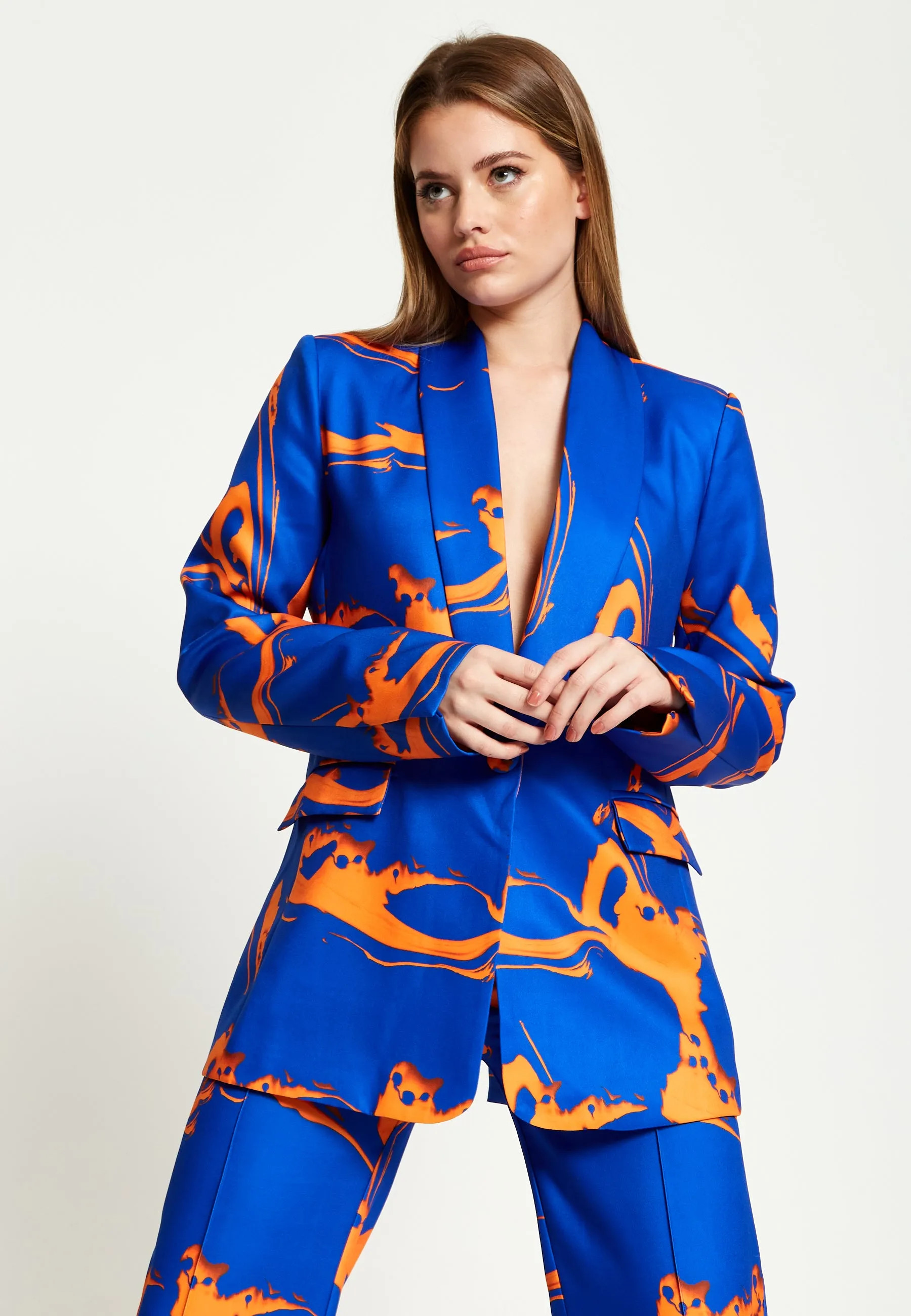 Jackets & Coats | Marble Print Blazer in Blue And Green | House of Holland | NastyGal UK