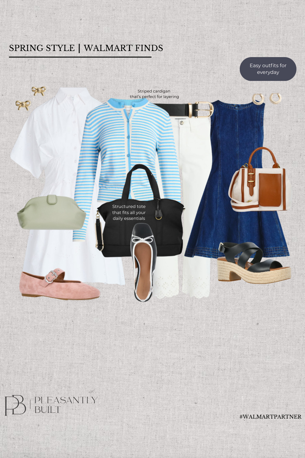 Refresh your wardrobe with women’s spring casual outfits featuring breezy dresses, lightweight cardigans, comfortable sandals, classic ballet flats, stylish purses, and delicate jewelry. These effortless spring outfit ideas are perfect for everyday wear, brunch dates, shopping trips, or weekend outings. Build a chic and comfortable spring wardrobe with versatile pieces that are easy to mix and match for polished yet relaxed looks. If you love feminine, casual spring fashion, these outfit ideas offer timeless style inspiration.
#springfashion #springoutfits #womensspringfashion #casualspringstyle #springstyle #womensfashion #springwardrobe #casualoutfits #effortlessstyle #everydaystyle #springdress #springsandals #balletflats #cardiganstyle #fashioninspo #chicstyle #springaccessories #purseaddict #jewelrylover #springstyleinspo #pleasantlybuilt #walmartfashion #walmartfinds  

 #LTKSpringSale #LTKmomlife #LTKWorkwear