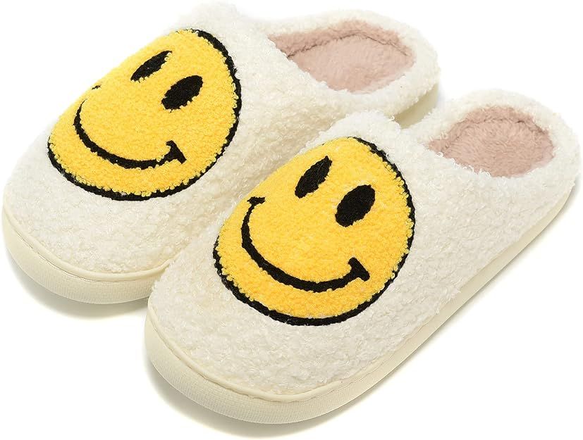Retro Fuzzy Face Slippers for Women Men, Retro Soft Fluffy Warm Home Non-Slip Couple Style Casual... | Amazon (US)