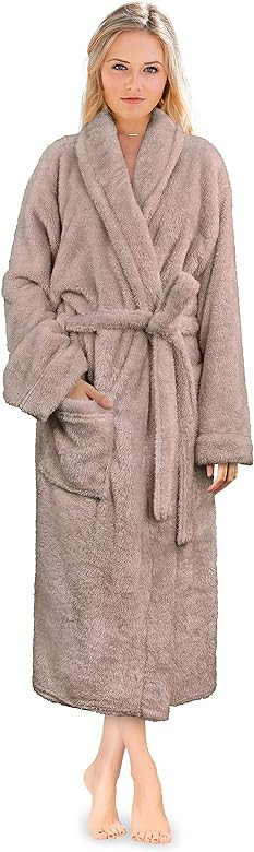 PAVILIA Premium Womens Plush Soft Robe Fluffy, Warm, Fleece Sherpa Shaggy Bathrobe | Amazon (US)