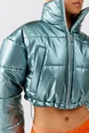 UO Taryn Metallic Cropped Puffer Jacket | Urban Outfitters (US and RoW)