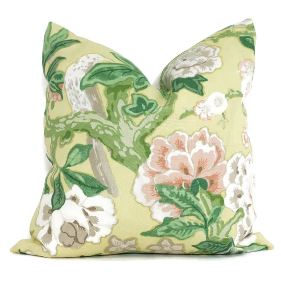Bermuda Blossoms Pillow cover, Mary McDonald Schumacher Yellow Decorative Pillow Covers 18x18, 20... | Etsy (US)