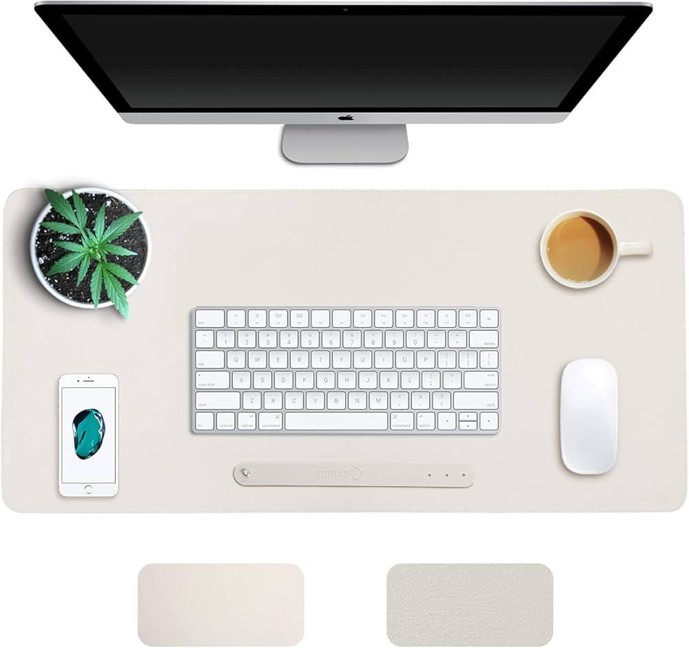 SOJITAS Non-Slip Desk Pad, Waterproof PU Leather Desk Mat, 31.5" x 15.7" Large Mouse Pad Double S... | Amazon (CA)