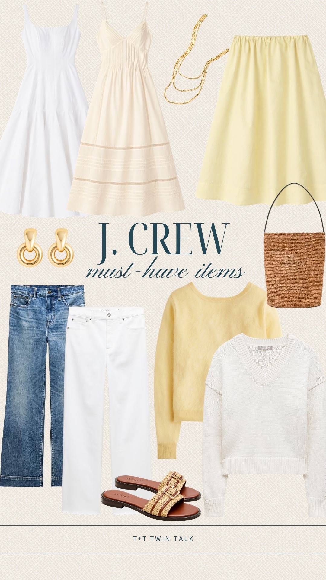 We’re loving these soft yellows and neutrals from J.Crew for spring. We added gold jewelry and a woven bag for an effortless, airy vibe. These pieces are perfect for a sunny day out or a casual brunch.

#LTKMidsize #LTKSeasonal #LTKOver40