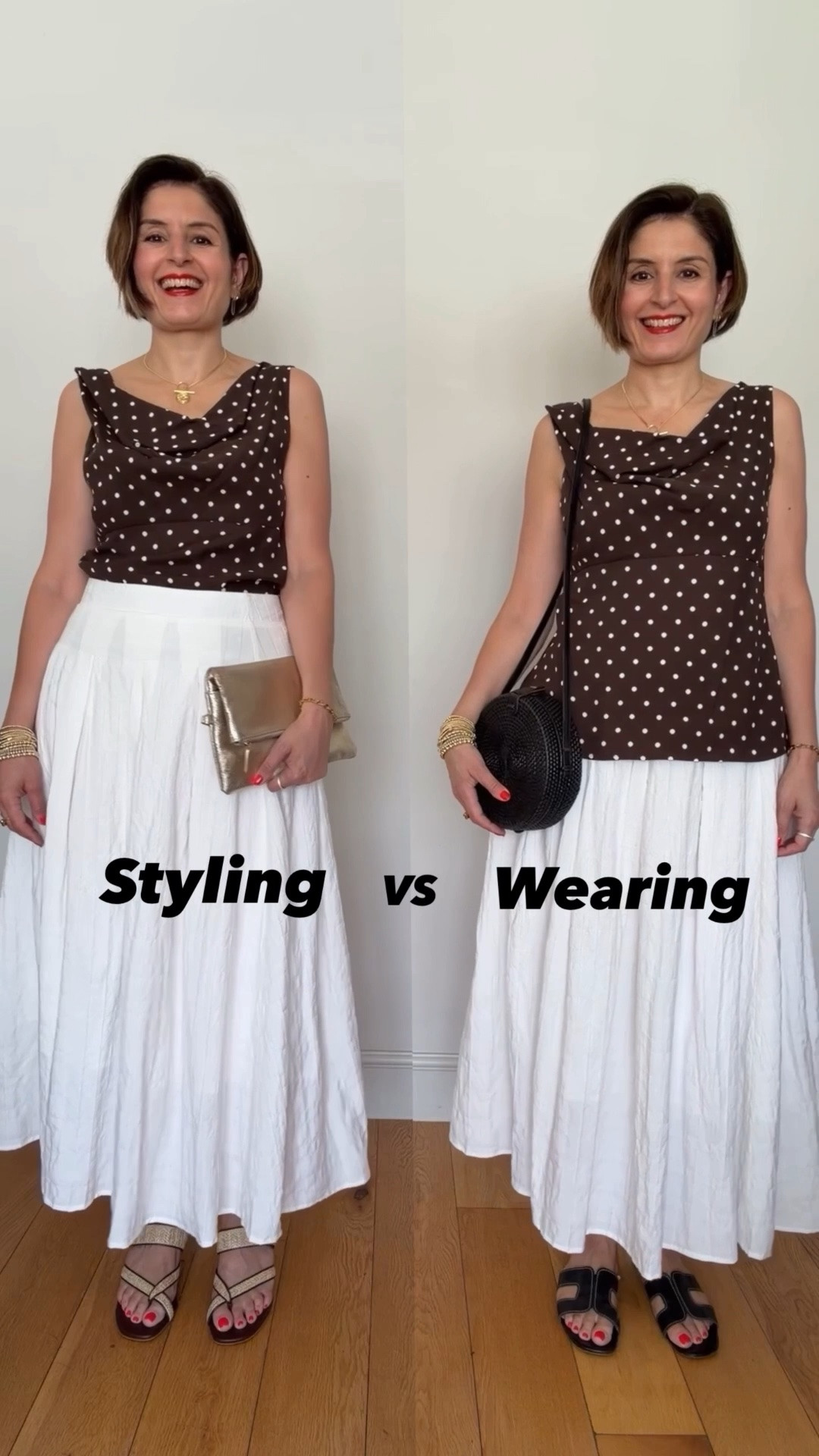 Styling vs Wearing - the tuck & accessories make all the difference! Wearing the size 10 in the skirt and size 8 in the top. Heels are true to size. #thatgirlwiththebob #marialarkinstyling

#LTKuk #LTKsummer #LTKstyletip