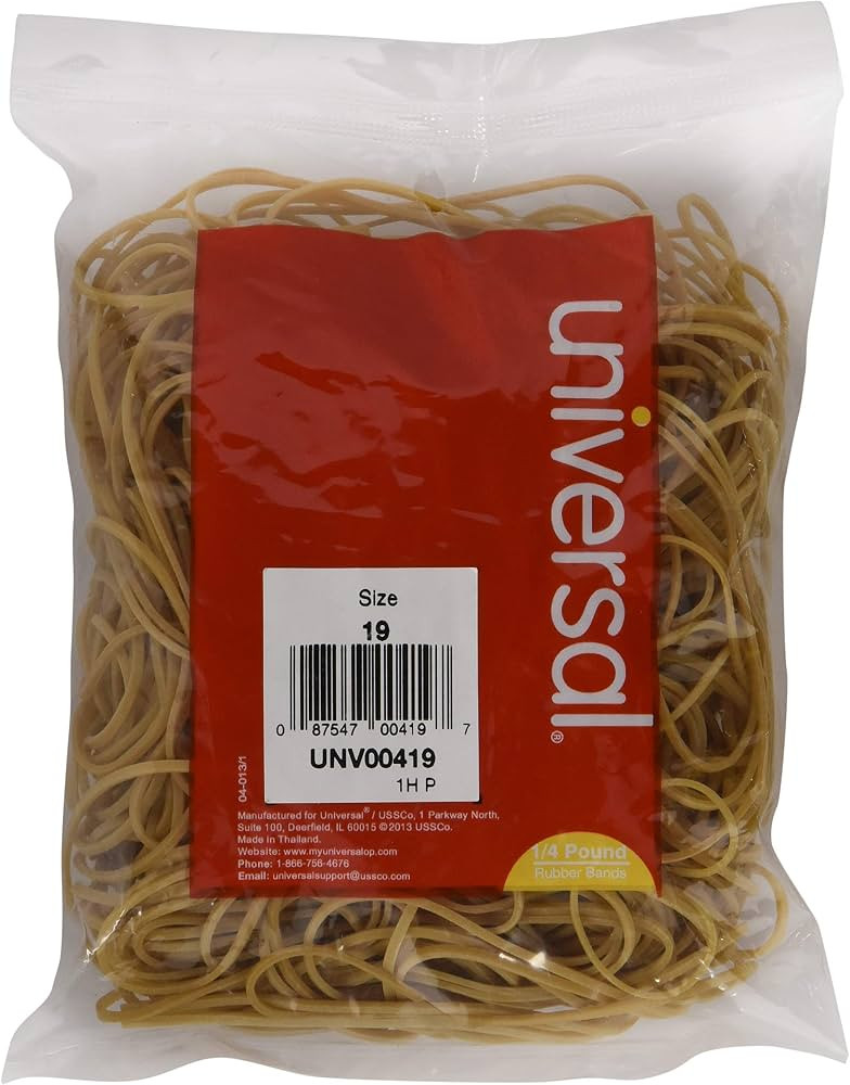 Universal 00419 Rubber Bands, Size 19, 3-1/2 x 1/16, 310 Bands/1/4lb Pack | Amazon (US)
