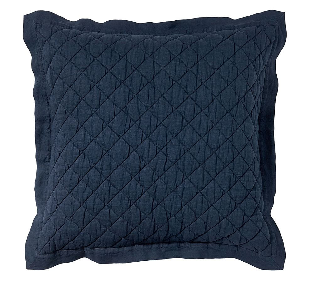 Belgian Flax Linen Diamond Quilted Sham | Pottery Barn (US)