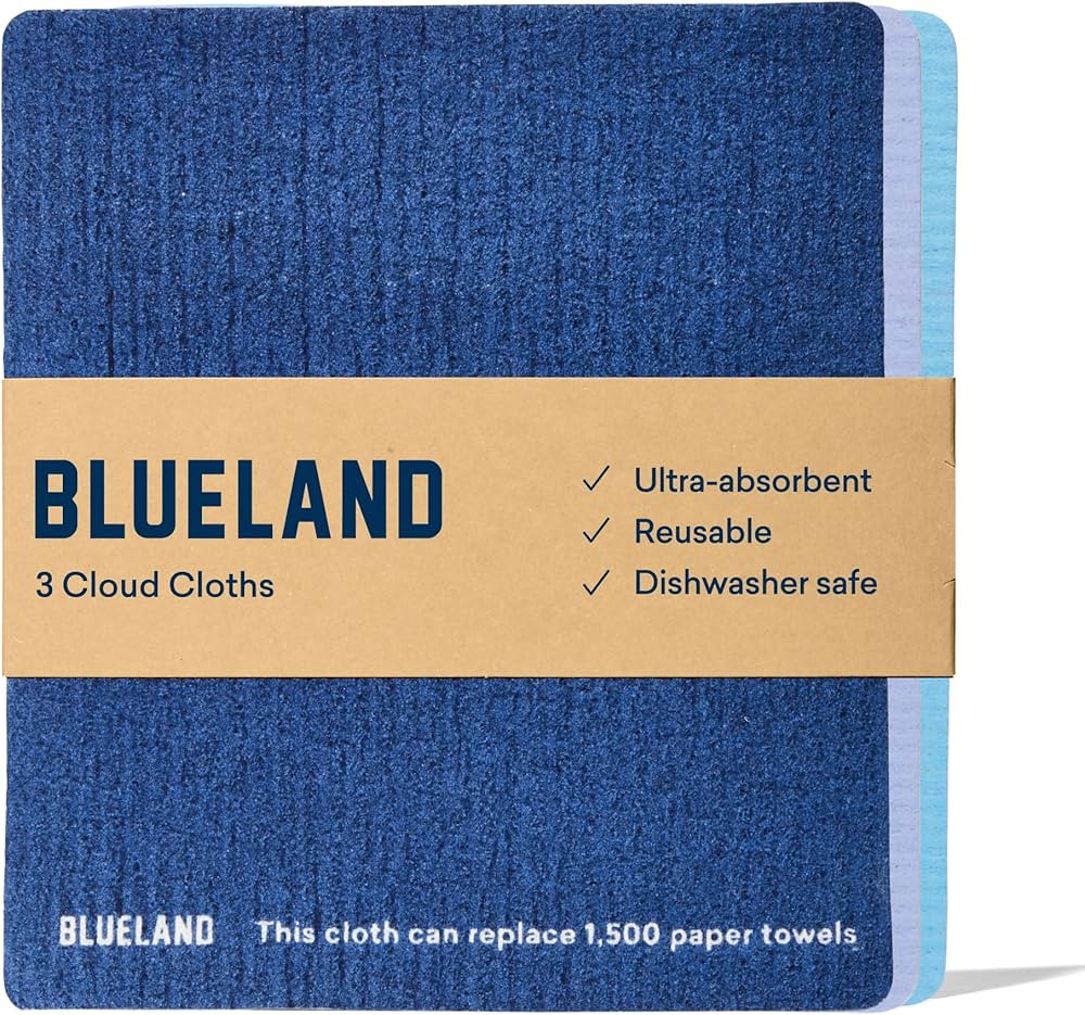 BLUELAND Cloud Cloth, 3-Pack, Reuseable Paper Towel Replacement, Natural Swedish Dish Kitchen Spo... | Amazon (US)