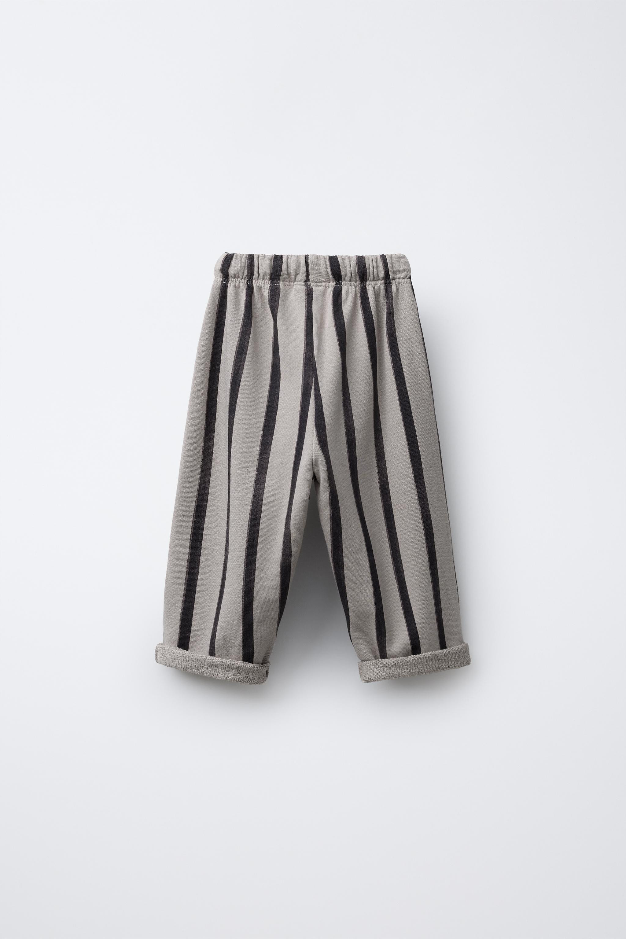 STRIPED BAGGY PLUSH PANTS | Zara US