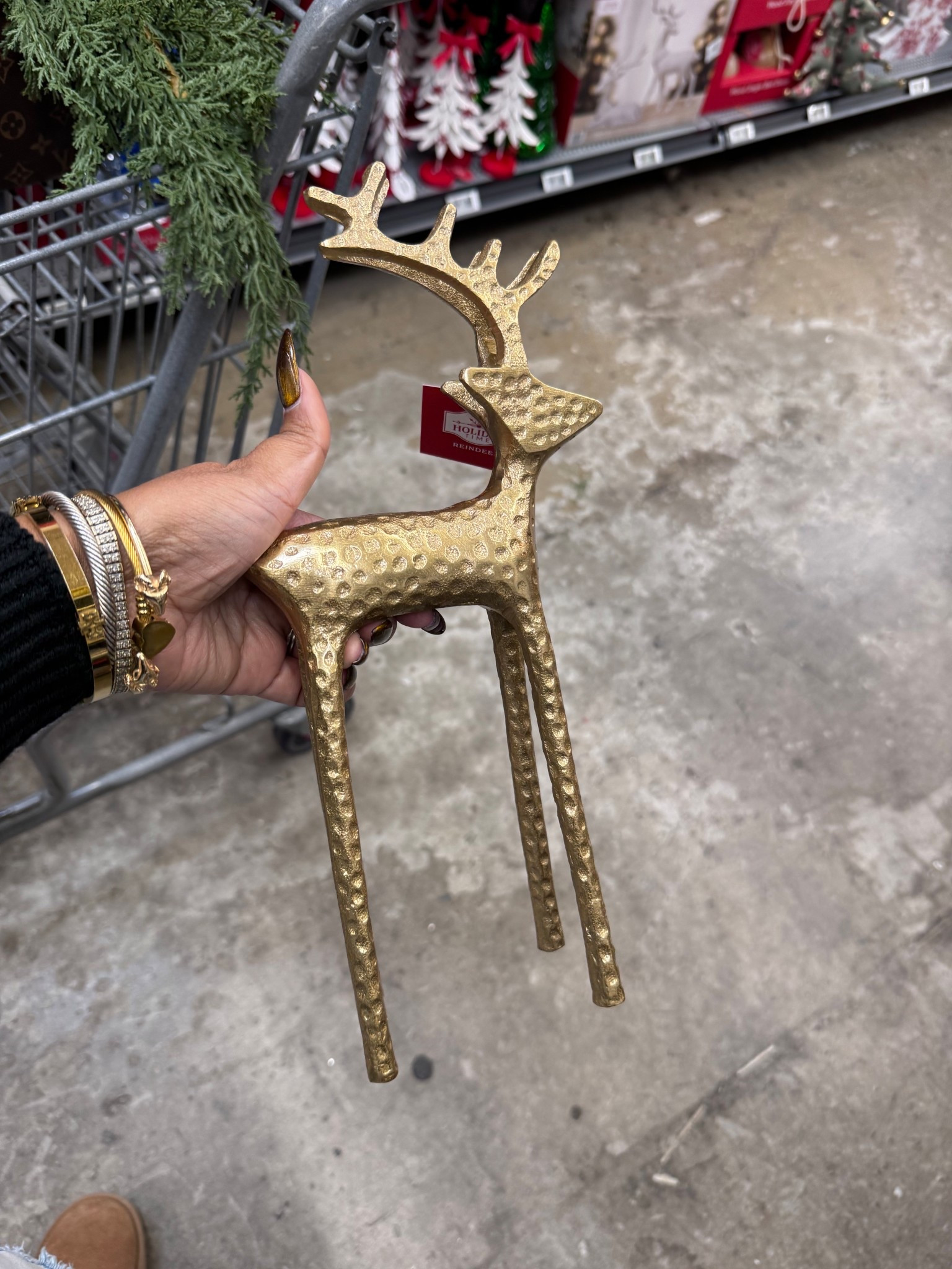 13” gold metal hammered reindeer . Love! 

#LTKHome #LTKSeasonal #LTKHoliday