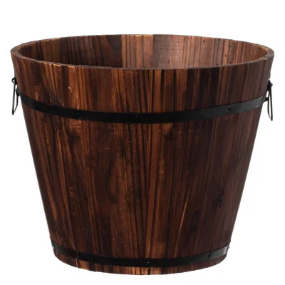 Eugenia Whiskey Solid Wood Barrel Planter | Wayfair North America