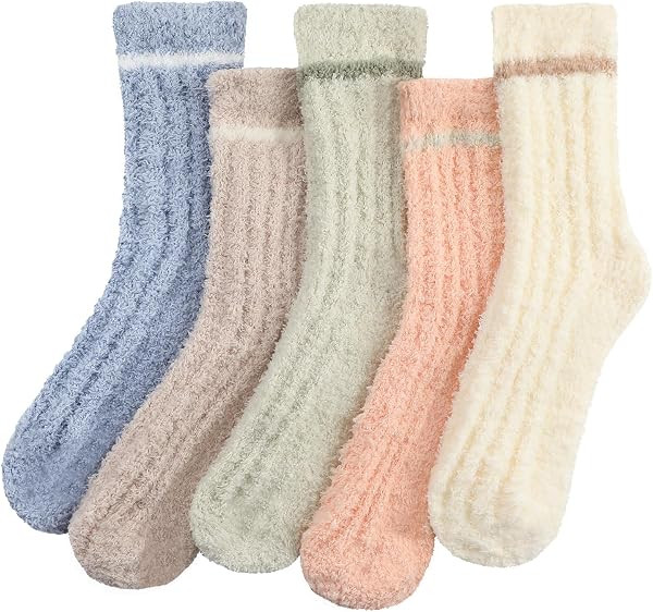 Tavaleu Fuzzy Socks for Women Fluffy Socks Winter Cozy Warm Slipper Socks | Amazon (US)