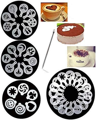 38 Coffee Decorating Stencils, Magnoloran Coffee Art Stencils Barista Template for All Kinds of M... | Amazon (US)