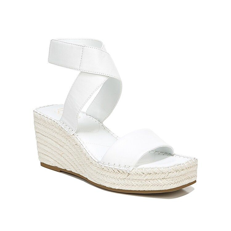 Franco Sarto Carezza Espadrille Wedge Sandal - Women's - White - Size 5 - Ankle Strap Espadrille Wed | DSW