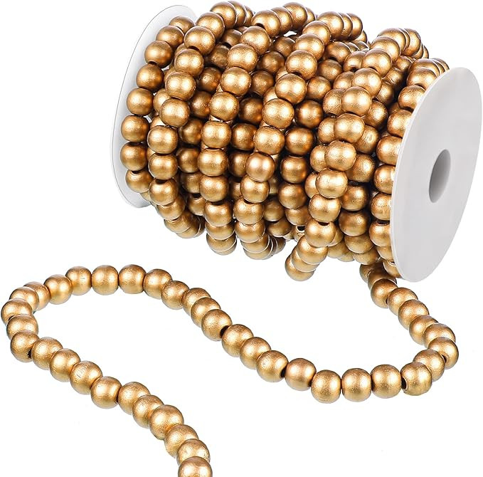 Waydress Christmas Wooden Bead Garland Rustic Farmhouse Garland Xmas Tree Bead Ornaments for Chri... | Amazon (US)