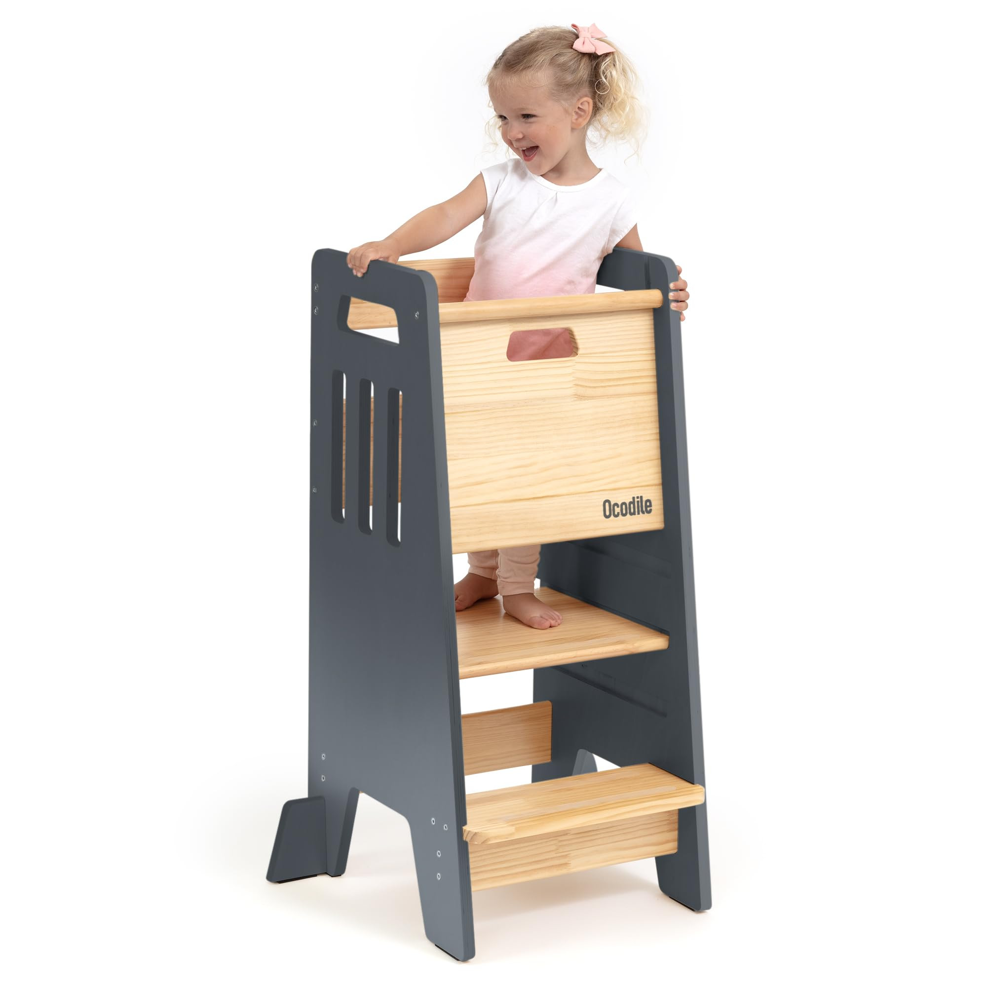 OCODILE Toddler Tower with a Sliding Door and 3 Adjustable Heights - Complete Toddler Kitchen Sto... | Amazon (US)