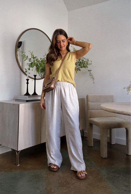 Yellow spring obsession! Size XS top & S pants.
Sandals fit TTS.

#LTKSeasonal